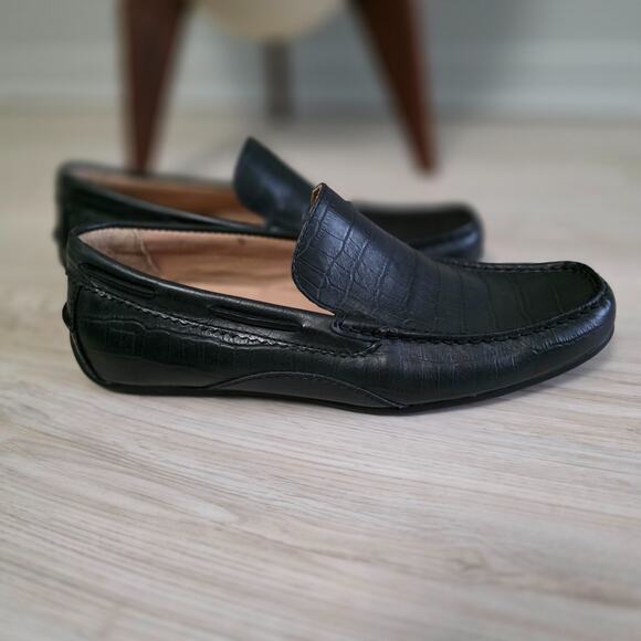 Sperry Mens Top Sider Croc Loafer Size 10M Shoes Driving Moccasin Slip On Black main image 4